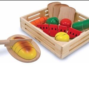 Melissa & Doug Wooden Play Food Set with Cutting Board *